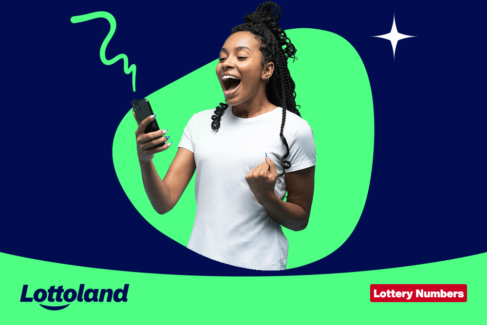 A woman, excited to read on her phone about why she should avoid the most popular lottery numbers