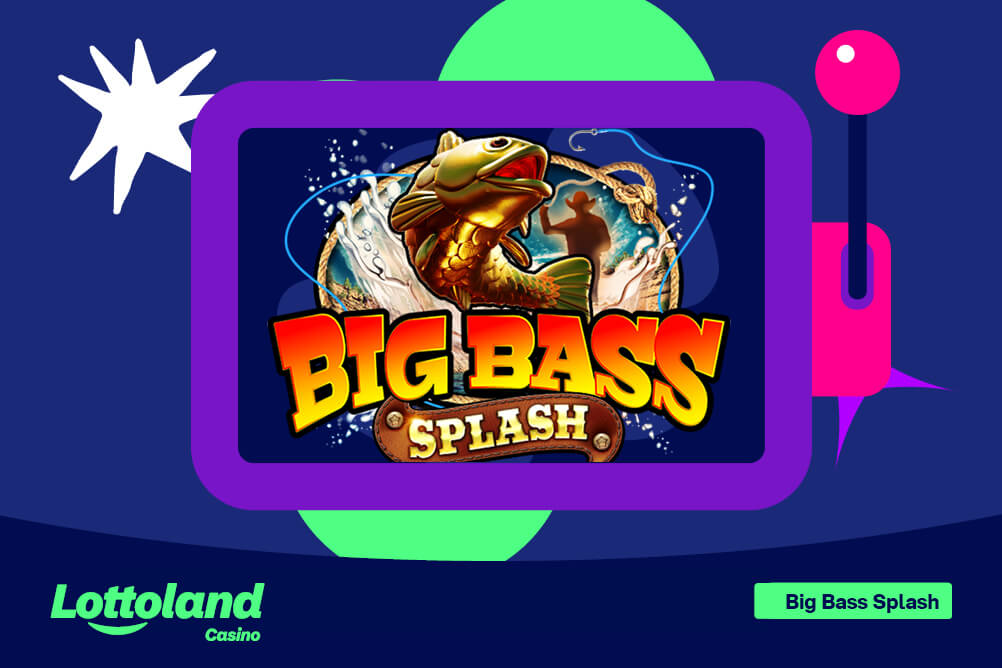 The Big Bass Splash logo on Lottoland branded background