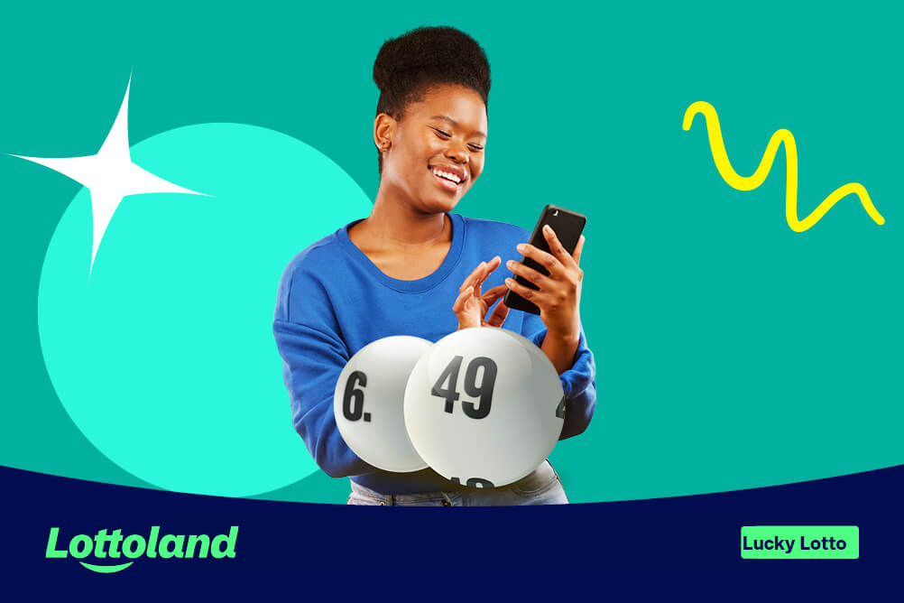 A woman smiling while looking at her phone after reading the the German Lotto is one of South Africa's luckiest lottos on Lottoland