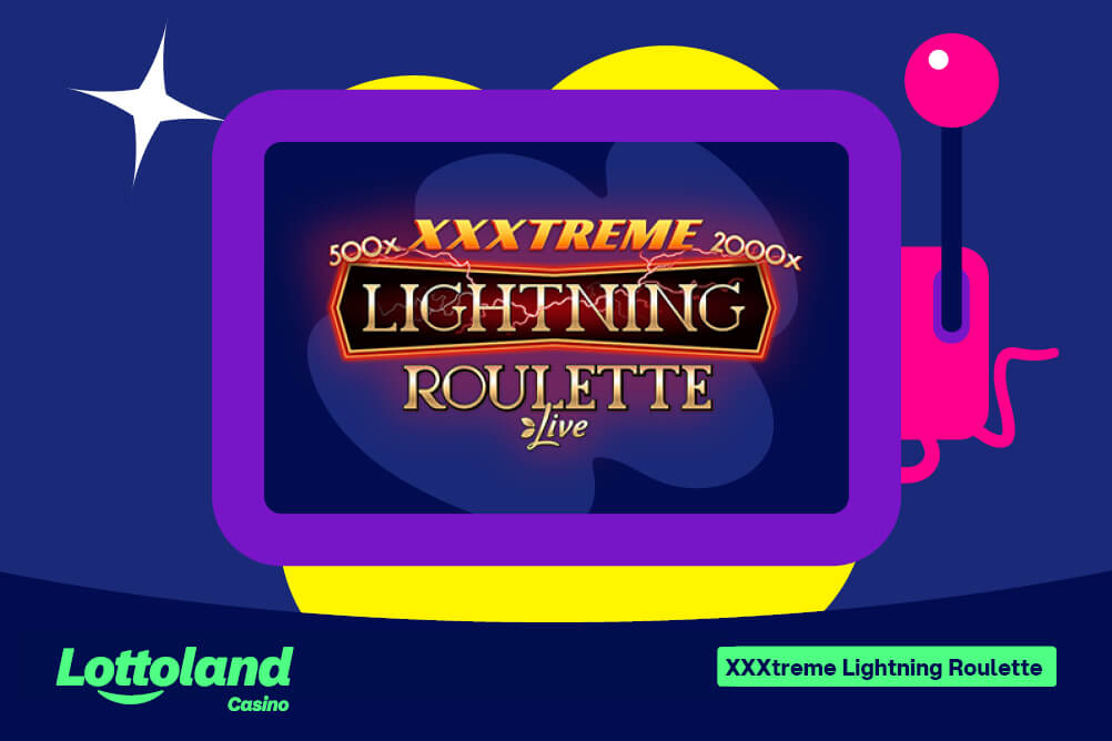 The XXXtreme lightning roulette logo on a lottoland branded background